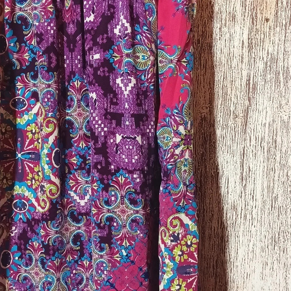 Garnet Hill Tyler dress 100% silk exterior poly lining multi color side zip 2 - Picture 6 of 13